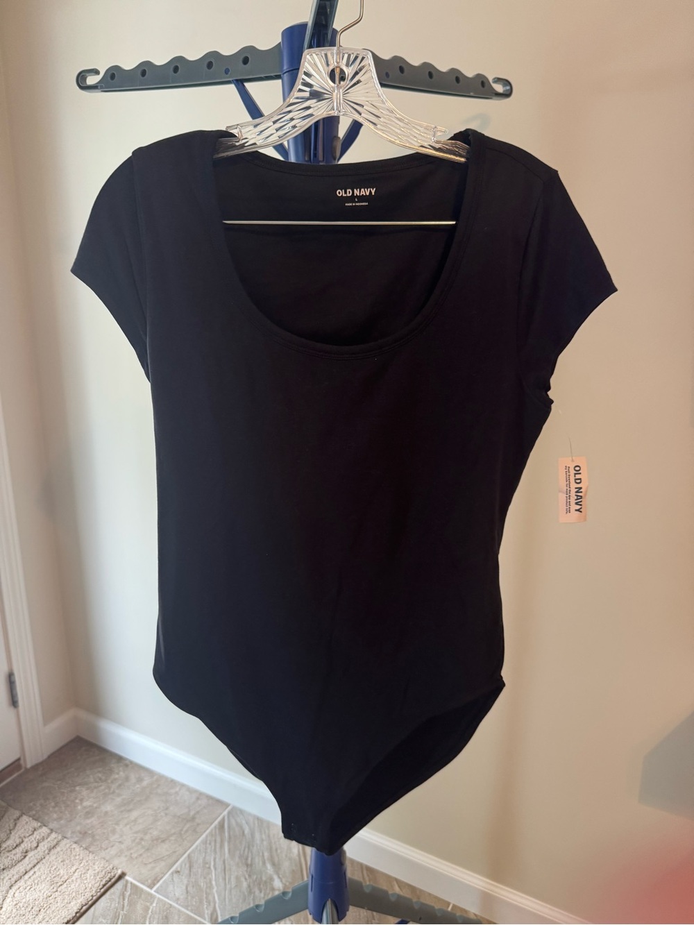 Old Navy Black Scoop Neck Women's Bodysuit size Large